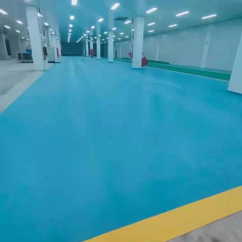 Revestimiento de piso de taller de PVC de 1,4 mm Revestimiento de piso de taller de vinilo Azul Verde