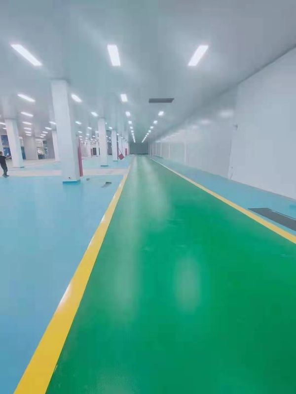 Revestimiento de piso de taller de PVC de 1,4 mm Revestimiento de piso de taller de vinilo Azul Verde