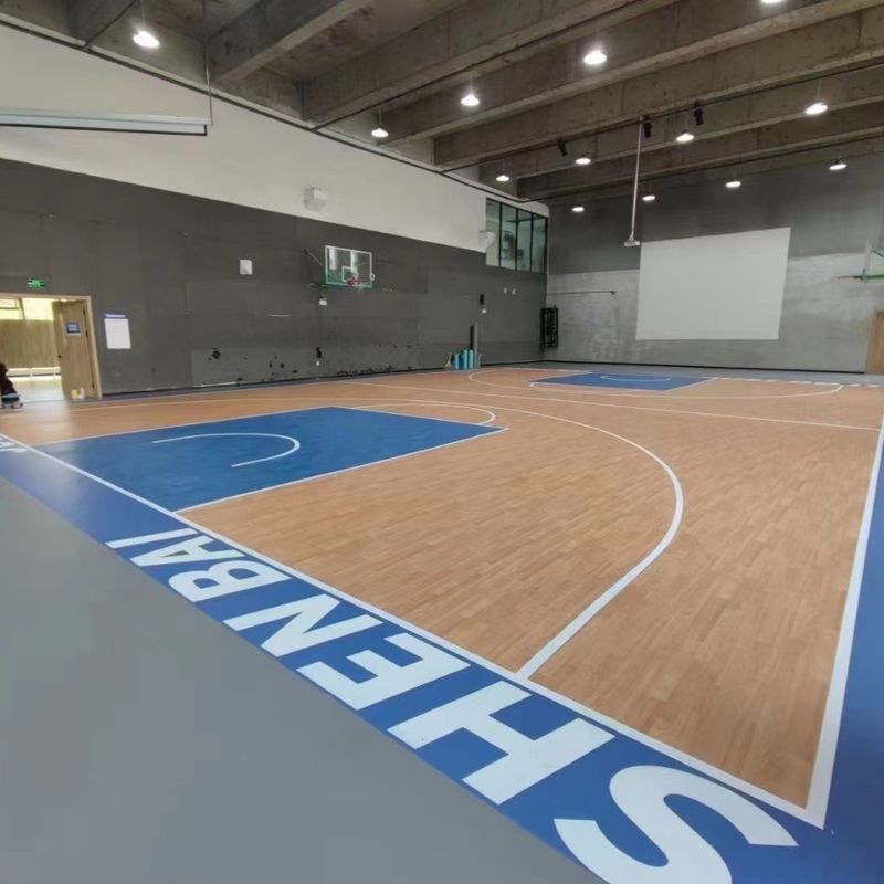 Coro de baloncesto de Relle Vinyl Sport piso de 6 mm con revestimiento UV y reducción de ruido