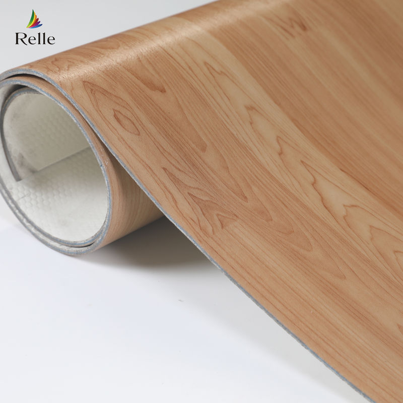 Rollo de suelo de madera de roble de vinilo de 1,8 m a 2 m de ancho