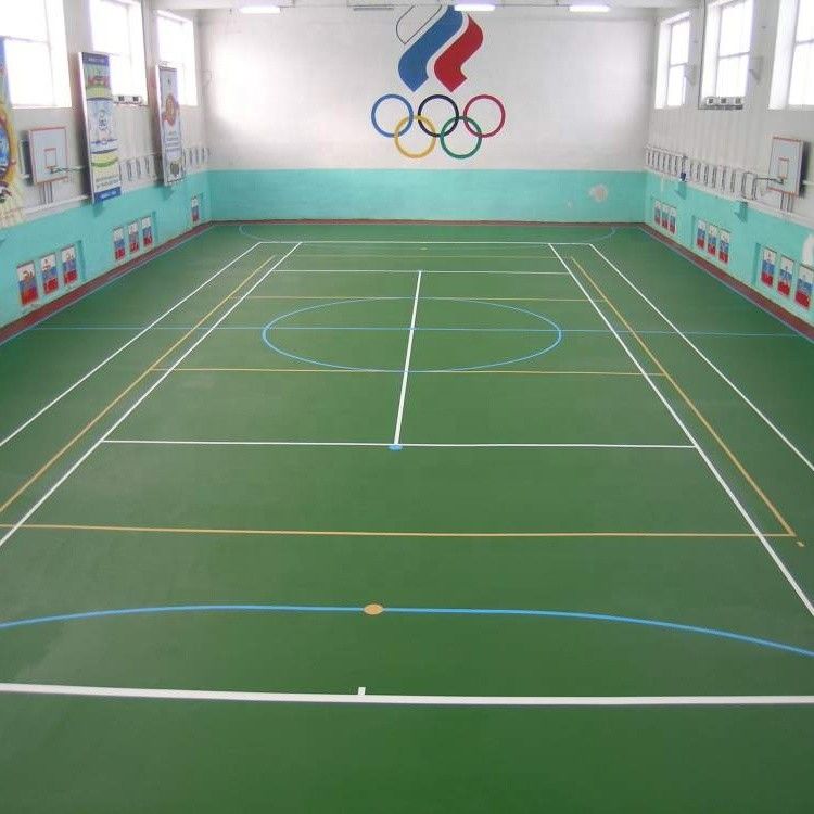 Piso de pista de bádminton sintético verde con absorción de choques