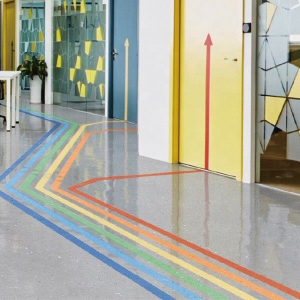 Piso homogéneo de laboratorio de 2 mm de revestimiento en revestimiento en vinilo azul amarillo verde