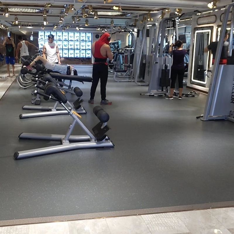 Piso de goma antideslizante de gimnasio con relé de peso de 1,5 mm y 3,0 mm de espesor