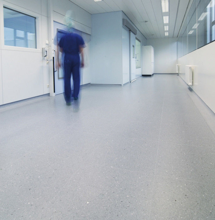 Piso de plástico de relle de grado hospitalario Linoleo homogéneo de vinilo de PVC Italia Plancha