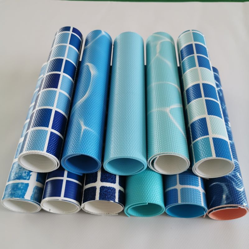 Revestimiento de piscina de mosaico azul impermeable 1.2 mm 1.5 mm Revestimientos de vinilo para piscinas subterráneas
