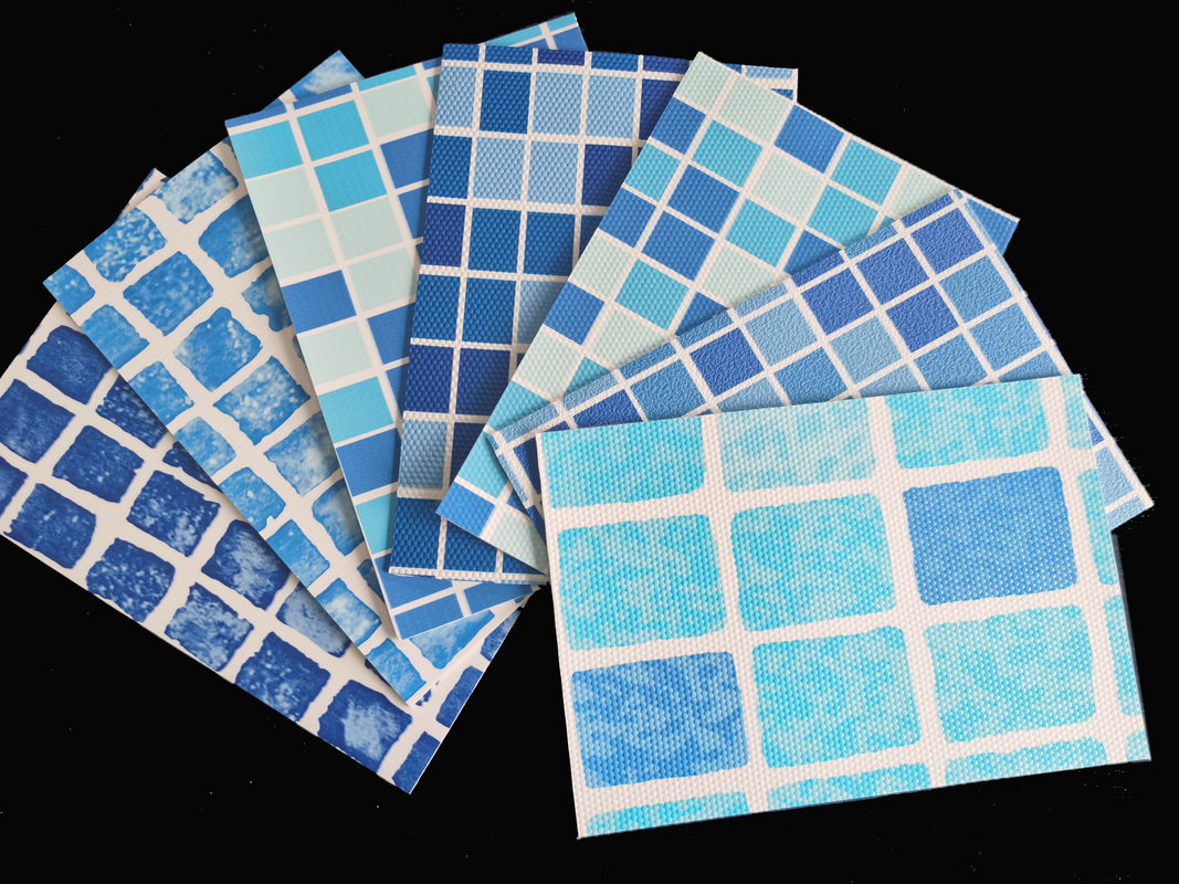Revestimiento de piscina de mosaico azul impermeable 1.2 mm 1.5 mm Revestimientos de vinilo para piscinas subterráneas