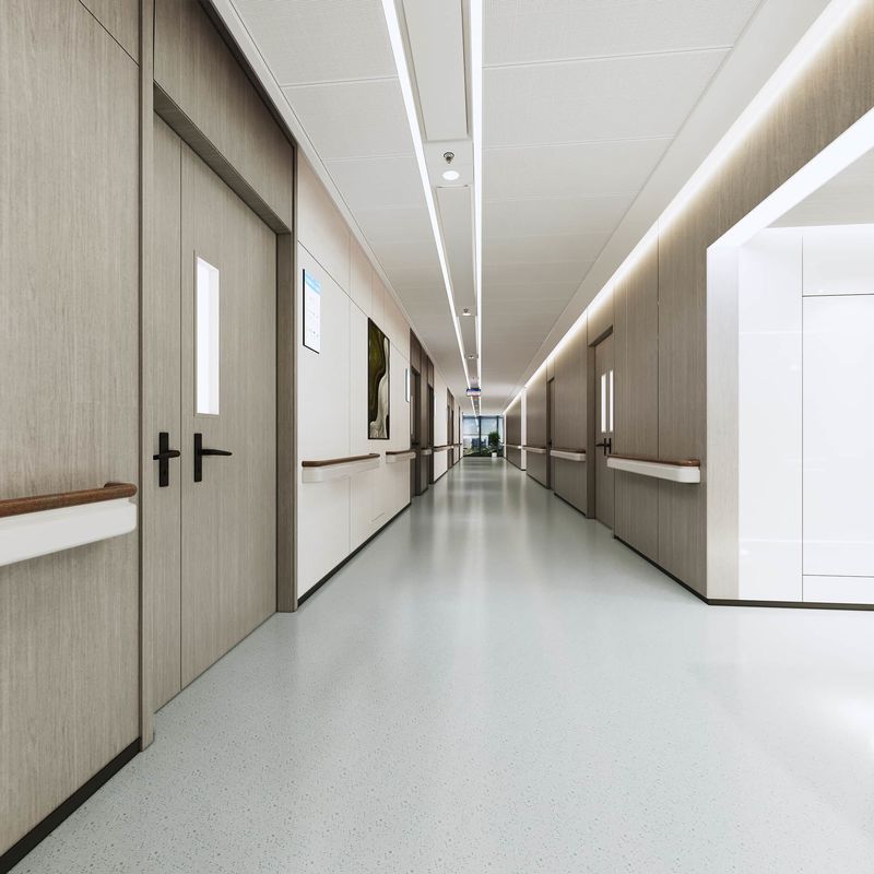 Piso de 1.5 mm con relieves de pegamento para pisos homogéneos para salas médicas