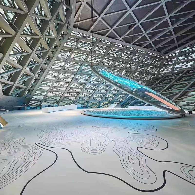 Piso de caucho Relle respetuoso con el medio ambiente, resistente al desgaste y antideslizante para salas de exposiciones