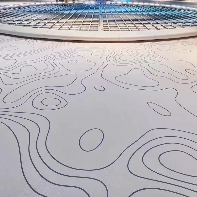 Piso de caucho Relle respetuoso con el medio ambiente, resistente al desgaste y antideslizante para salas de exposiciones