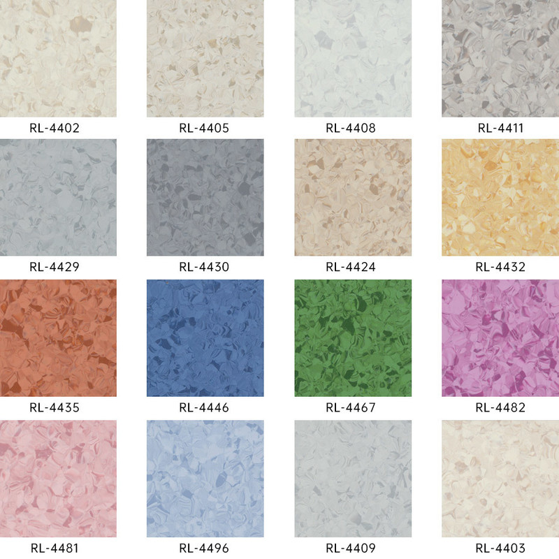 Lumina Health/Infinity suelo de vinilo homogéneo antimicrobiano fácil de limpiar para hogares de ancianos