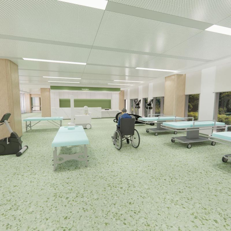 Lumina Health/Serie Infinity: Suelo comercial antimicrobiano de fácil limpieza para residencias de ancianos