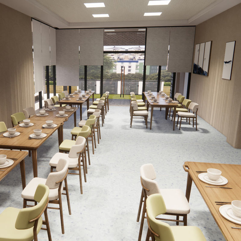 Planos homogéneos higiénicos y amigables con la edad para hogares de ancianos