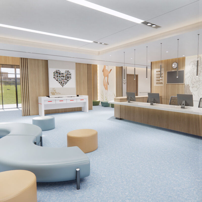 Suelos de chapa homogéneos flexibles y fáciles de instalar para renovaciones de hogares de ancianos