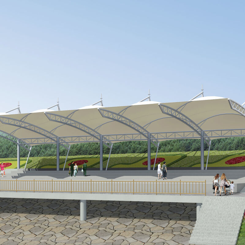 PTFE Membrane Material for Stadium Roof Waterproof and Anti Corrosion PTFE Membrane for Long Span Building