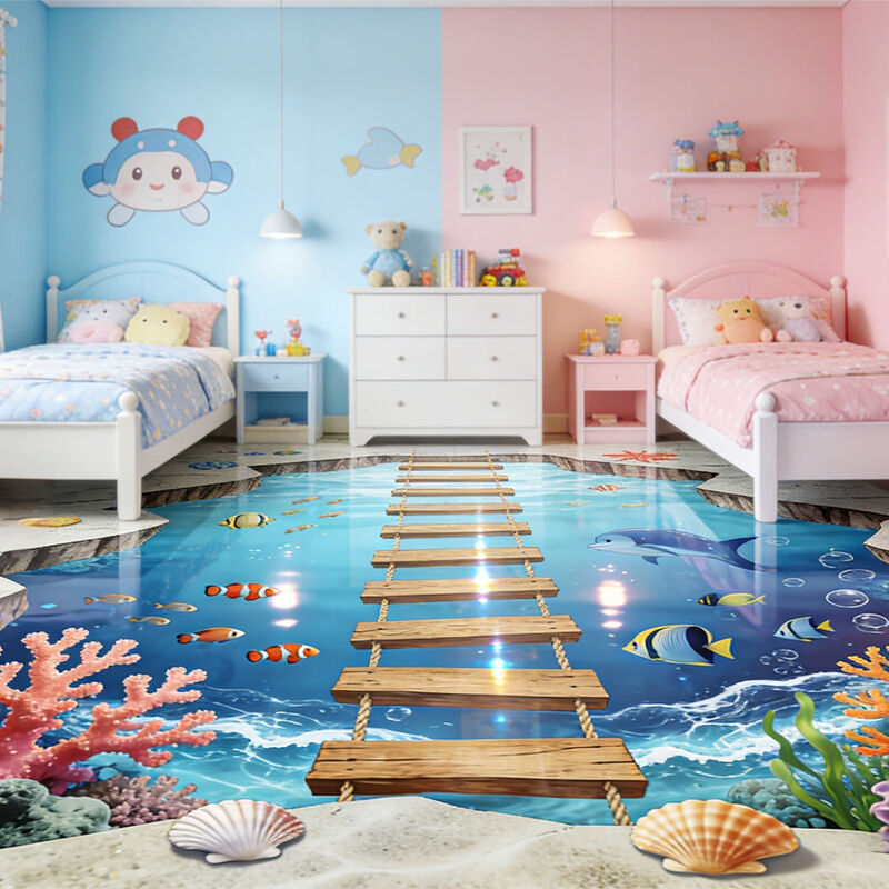Suelo decorativo 3D personalizado premium para habitaciones temáticas